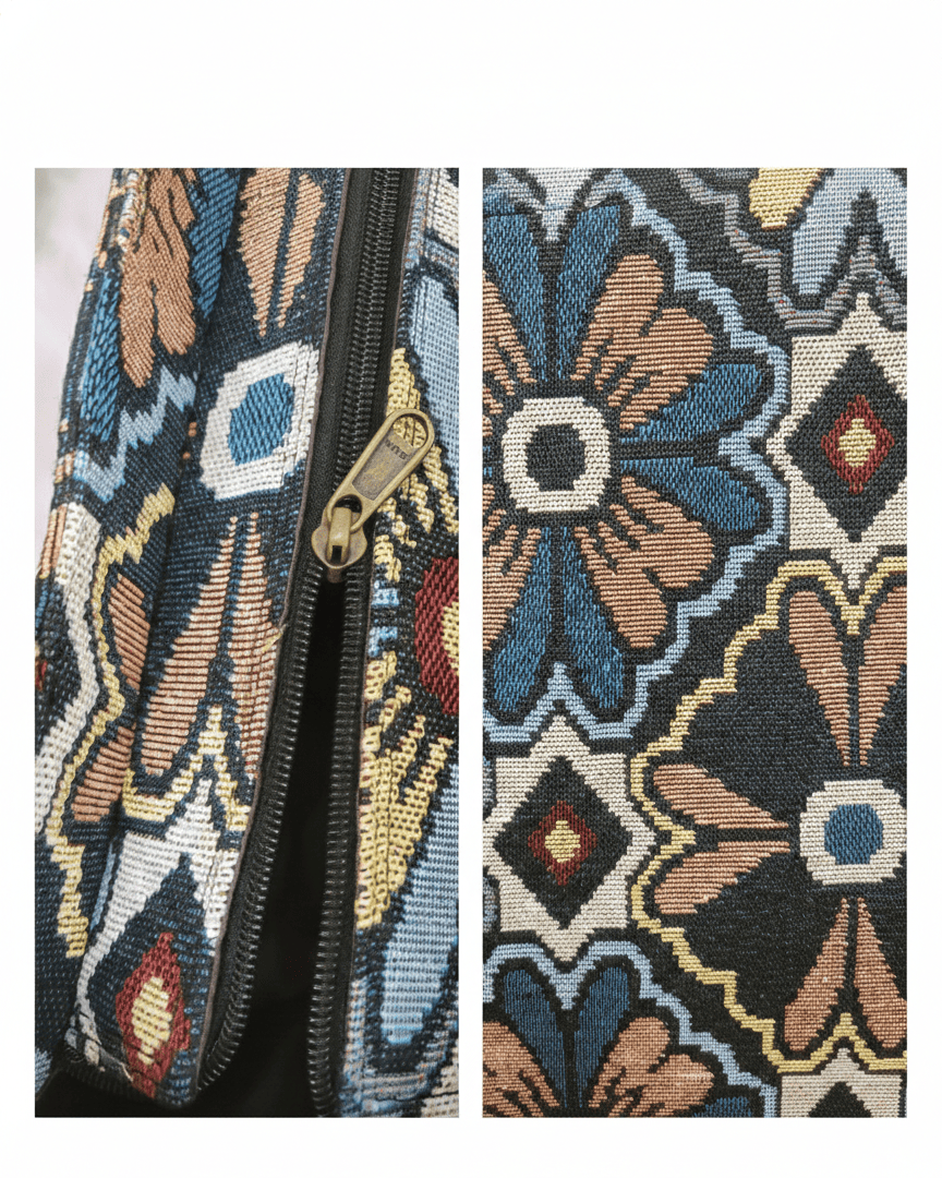 Midnight Bloom Jacquard Tote