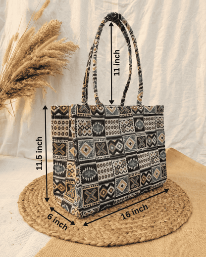 Midnight Geo Jacquard Tote