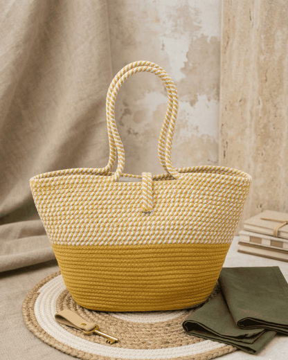 Golden Harvest Jute Rope Tote