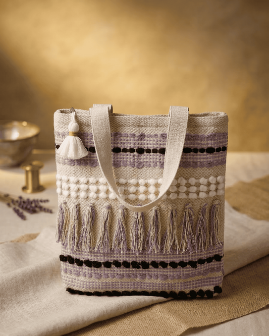 Lavender Loom Fringe Tote