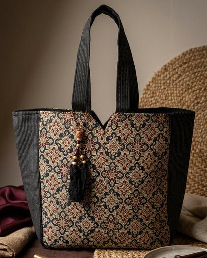 Black Ajrakh Tote