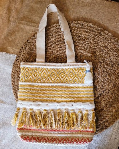 Mustard Braid Handloom Tote