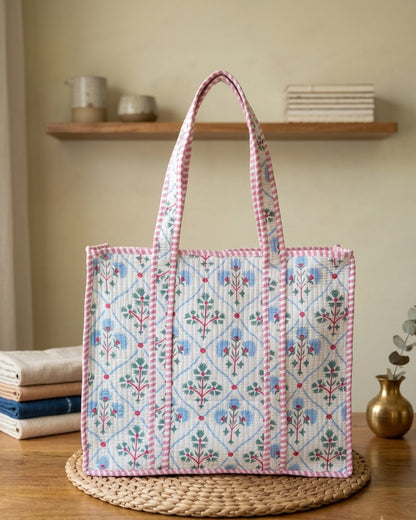 Blush Bloom Zipper Tote