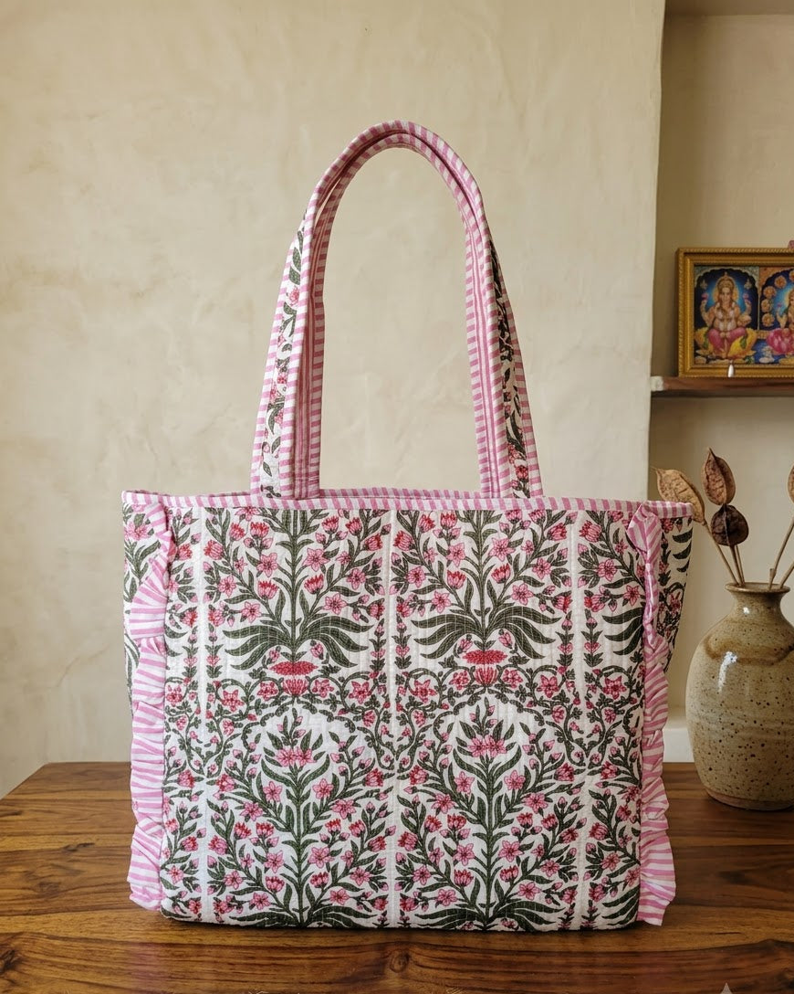 Bloom Frill Quilted Tote