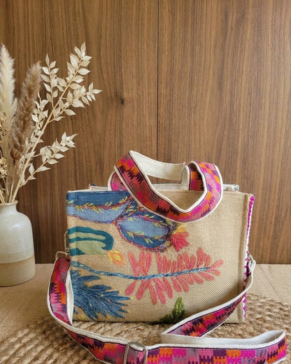Botanical Stitch Box Tote