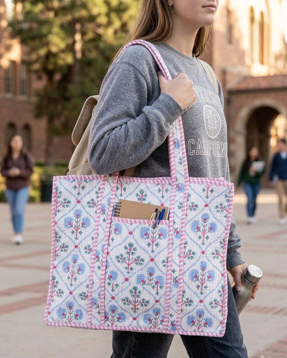Blush Bloom Zipper Tote