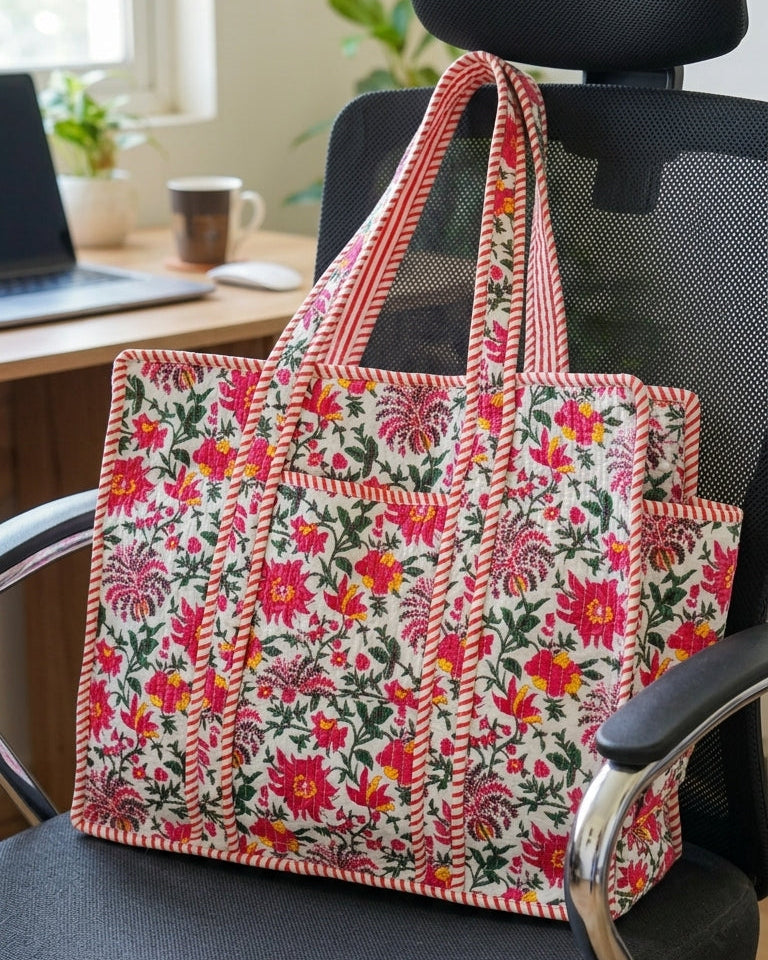Pink Bloom Bottle Tote