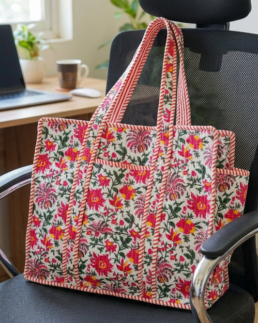 Pink Bloom Bottle Tote