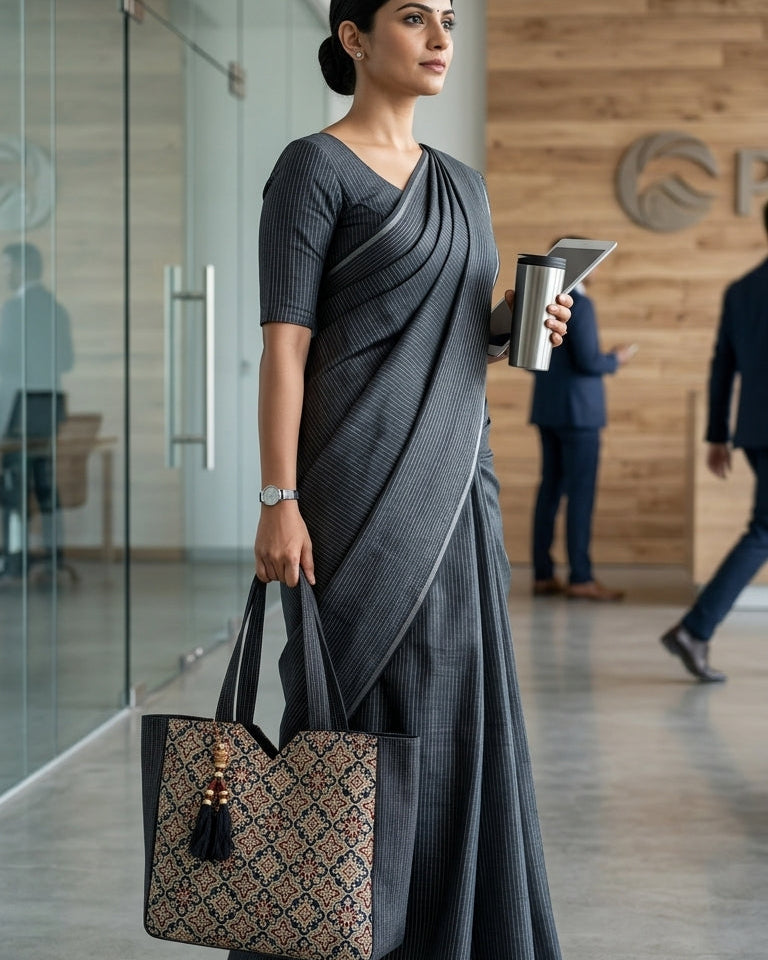 Black Ajrakh Tote