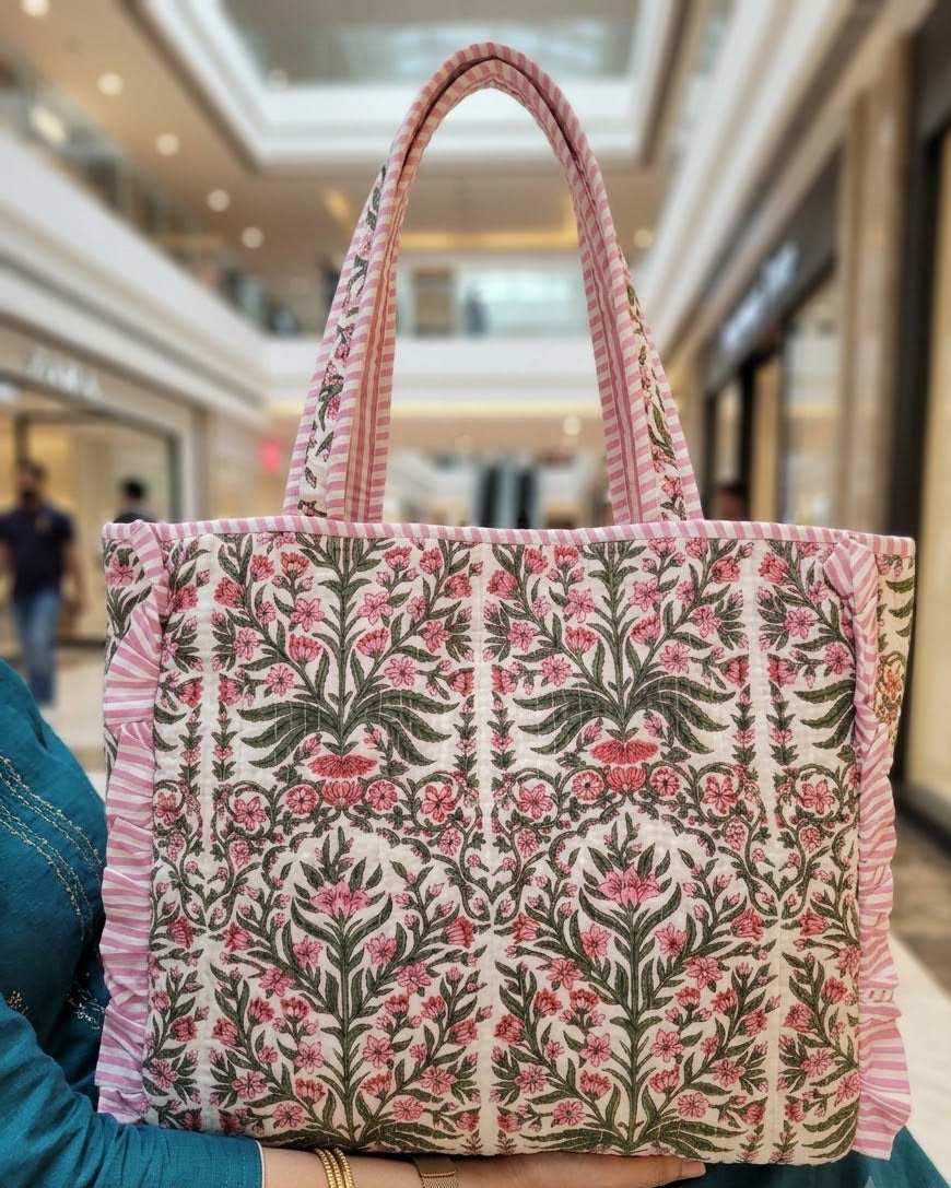 Bloom Frill Quilted Tote