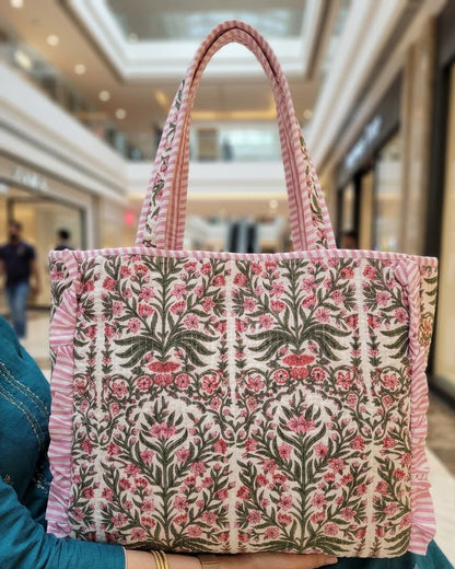 Bloom Frill Quilted Tote