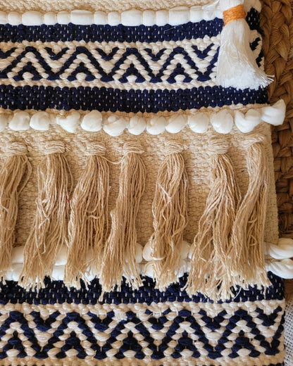 Indigo Fringe Handloom Canvas Tote