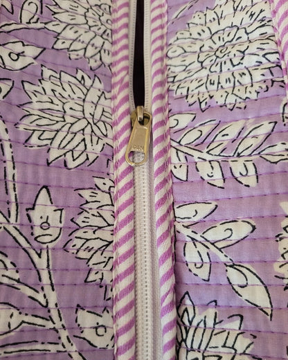 Lavender Bloom Zipper Tote