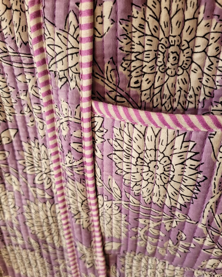 Lavender Bloom Zipper Tote