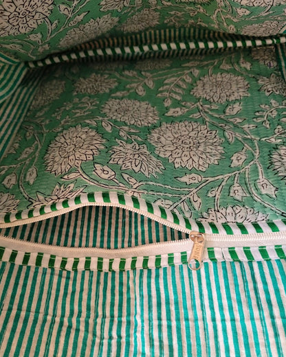 Mint Bloom Quilted Tote