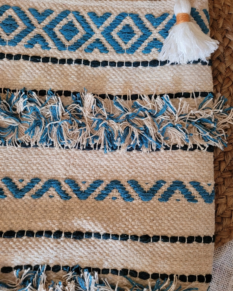 Blue Geo Handloom Tote