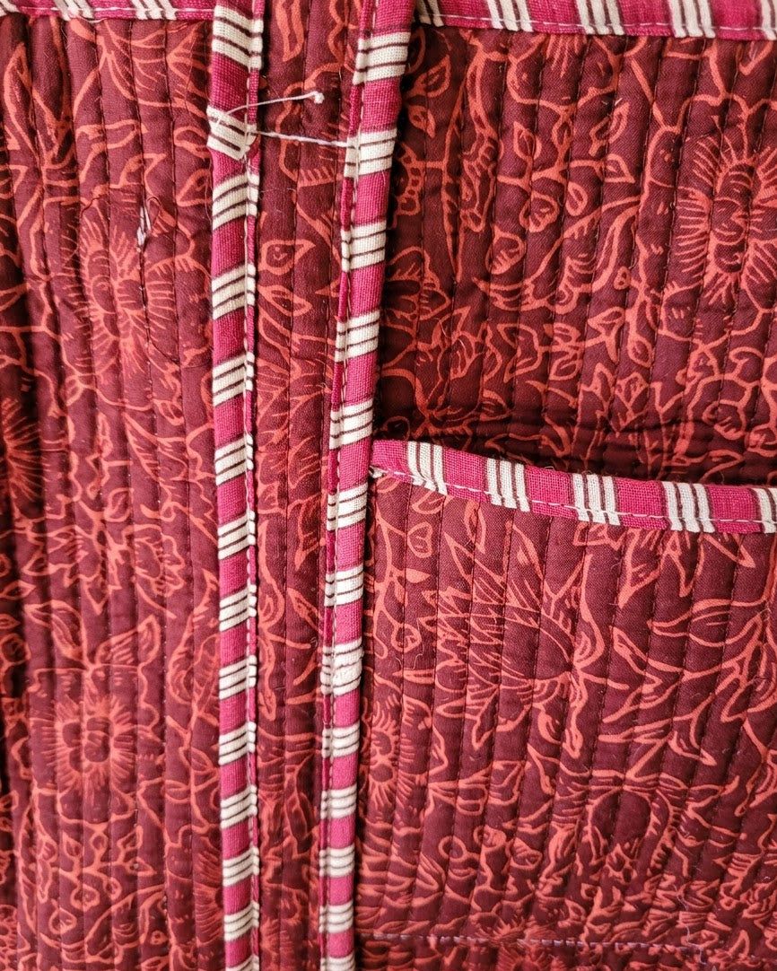 Maroon Bloom Bottle Tote