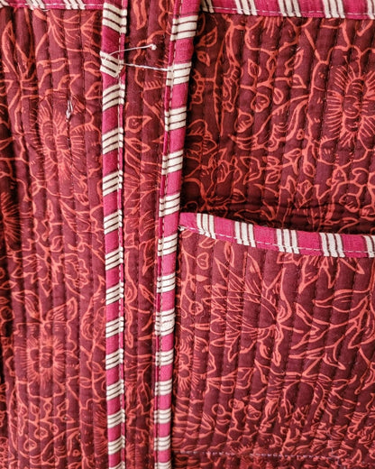 Maroon Bloom Bottle Tote