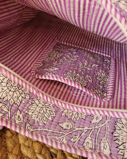 Lavender Bloom Zipper Tote