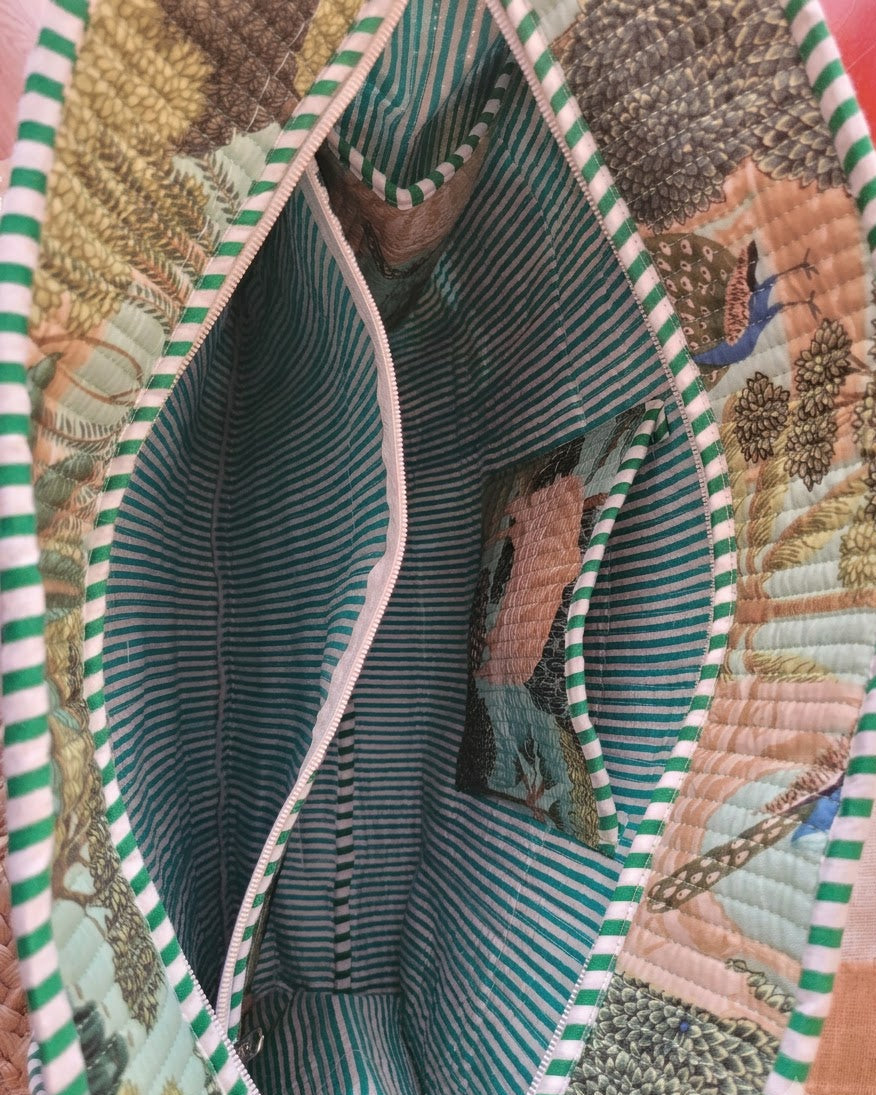 Botanical  Zipper Laptop Tote