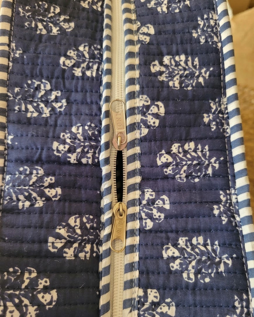 Indigo Petal Laptop Tote