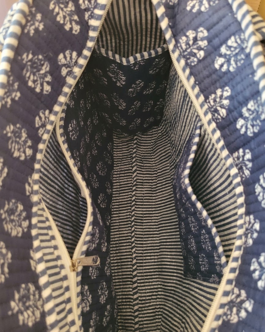 Indigo Petal Laptop Tote