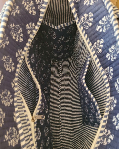 Indigo Petal Laptop Tote