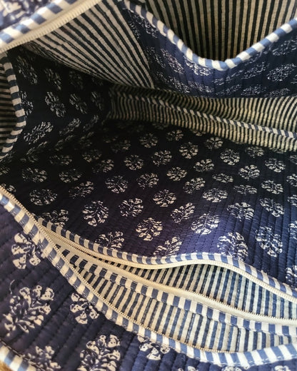 Indigo Petal Laptop Tote