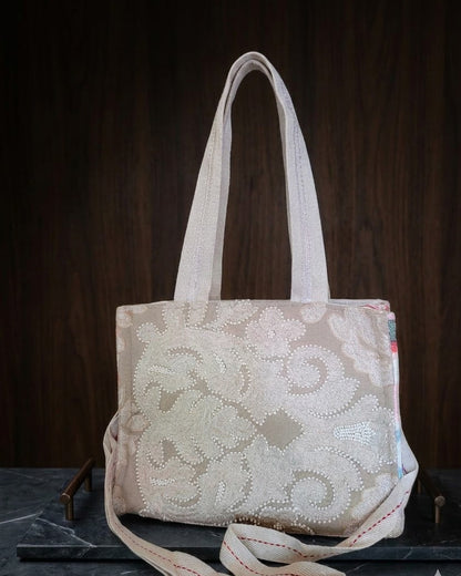 Beaded Bloom Box Tote
